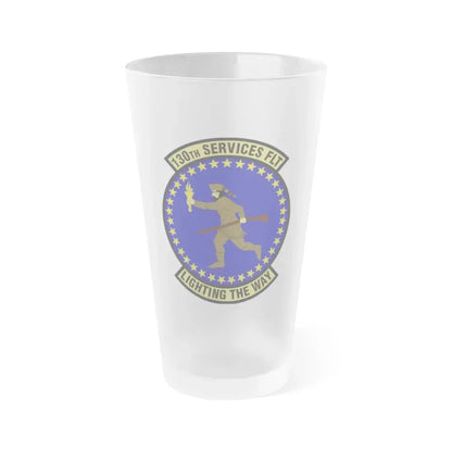 130th Services Flight (U.S. Air Force) Frosted Pint Glass 16oz 16oz Frosted - Go Mug Yourself