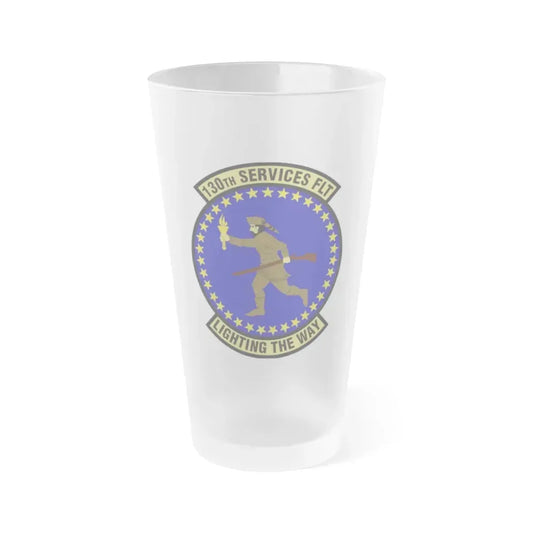 130th Services Flight (U.S. Air Force) Frosted Pint Glass 16oz 16oz Frosted - Go Mug Yourself