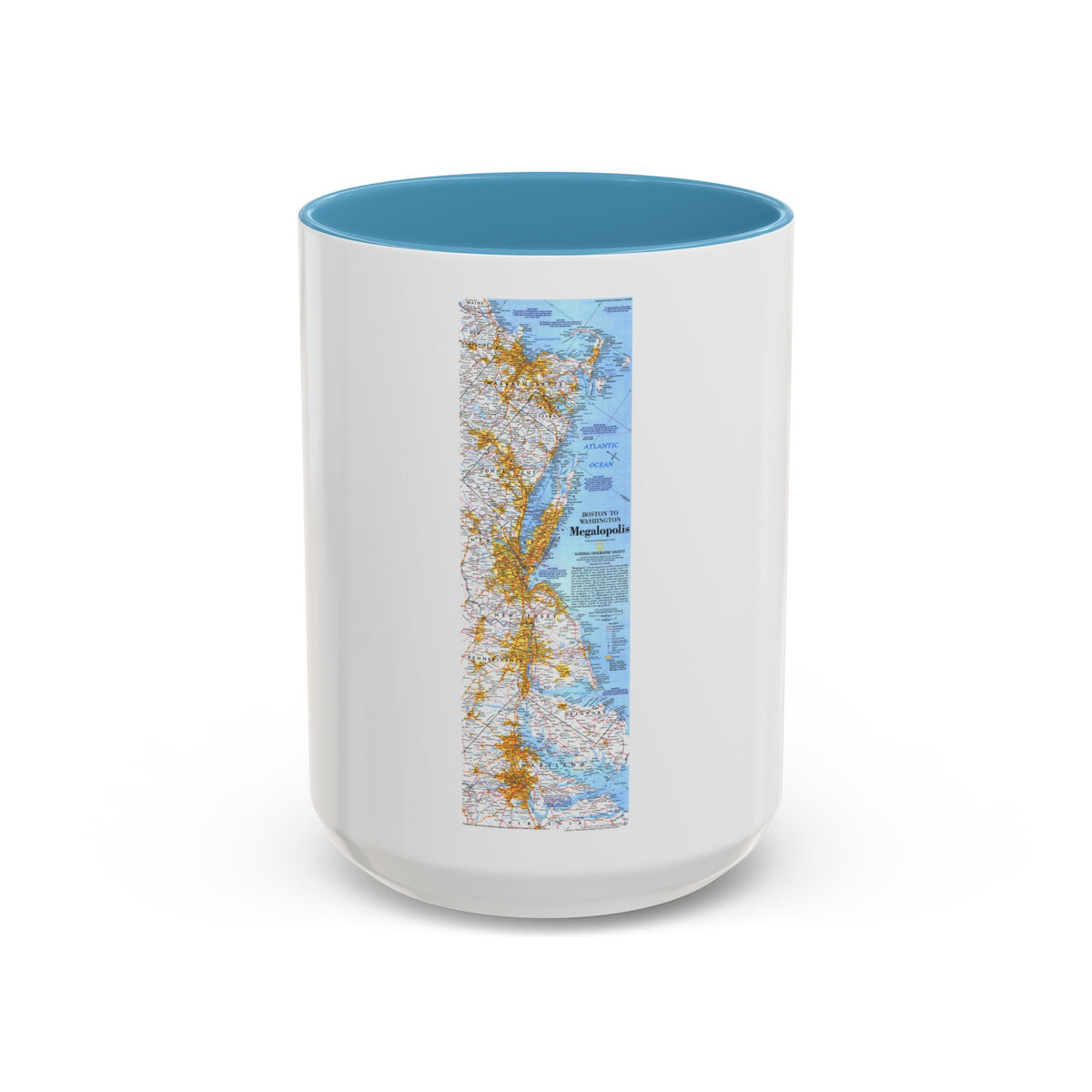 USA - Megalopolis- Boston to Washington (1994) (Map) Accent Coffee Mug