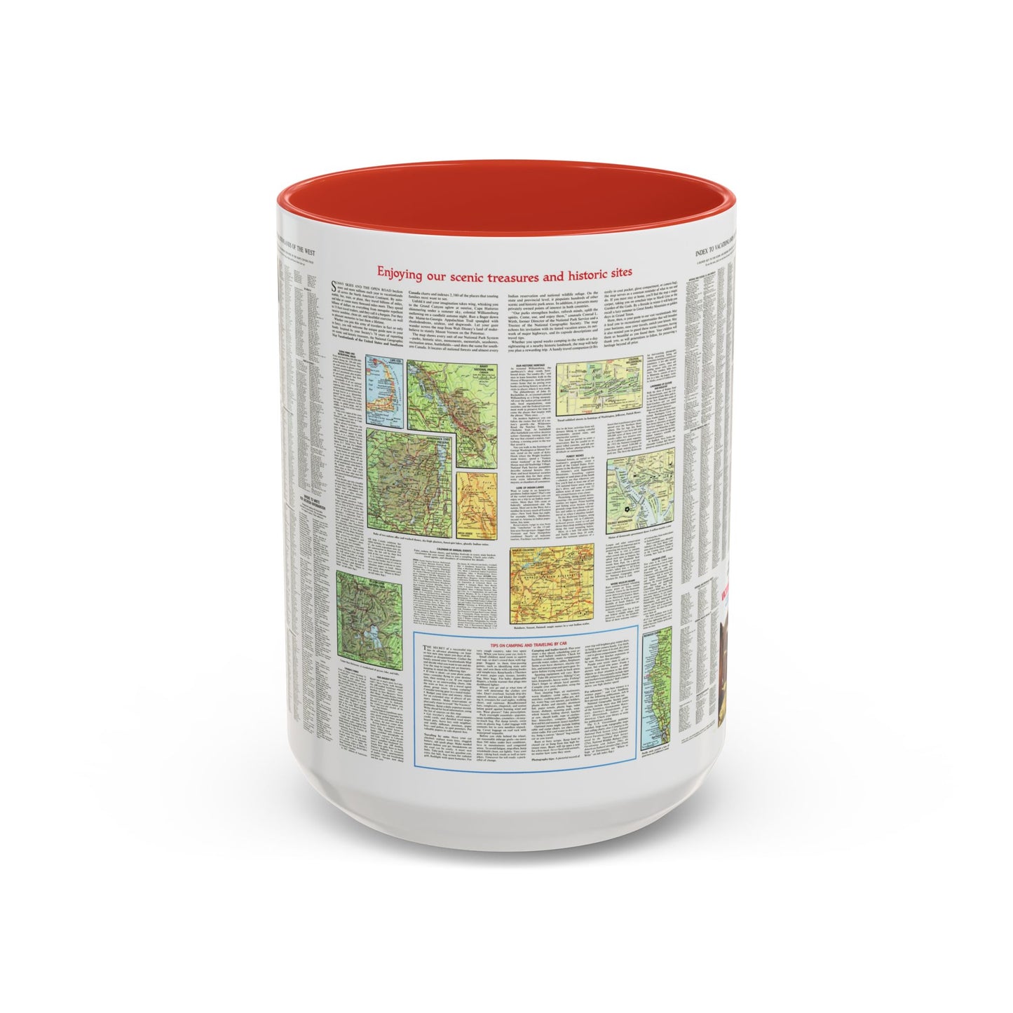 USA - Scenic Treasures and Historic Sites (1966) (Map) Accent Coffee Mug