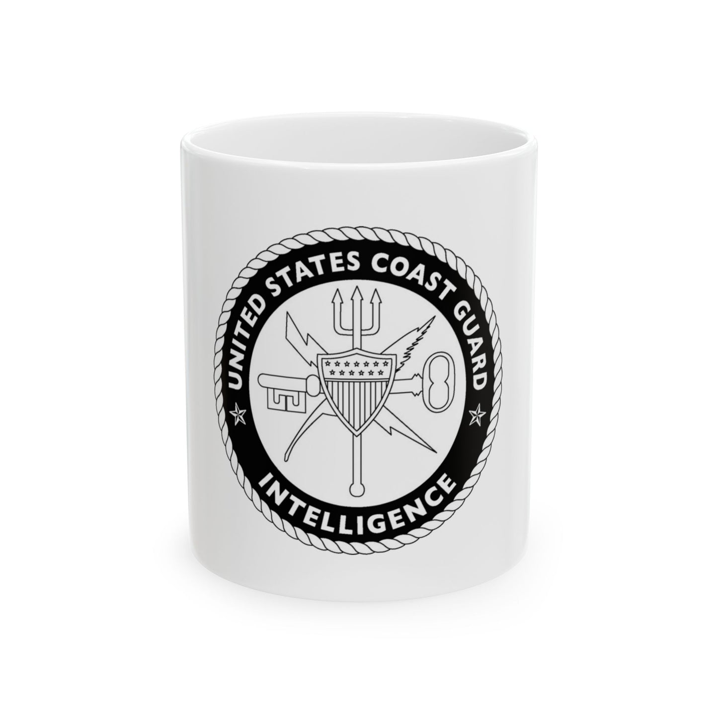 USCG Intelligence 1 color (U.S. Coast Guard) White Coffee Mug