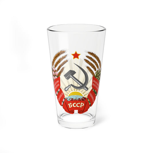 Emblem of the Byelorussian SSR 1938-1949 (Belarus) (Coat of Arms) Pint Glass 16oz
