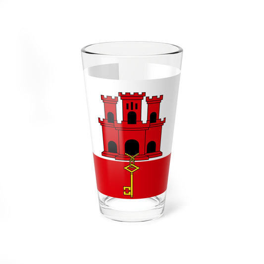 Flag of Gibraltar (United Kingdom) Pint Glass 16oz
