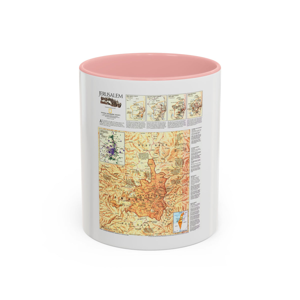 Jerusalem (1996) (Map) Accent Coffee Mug