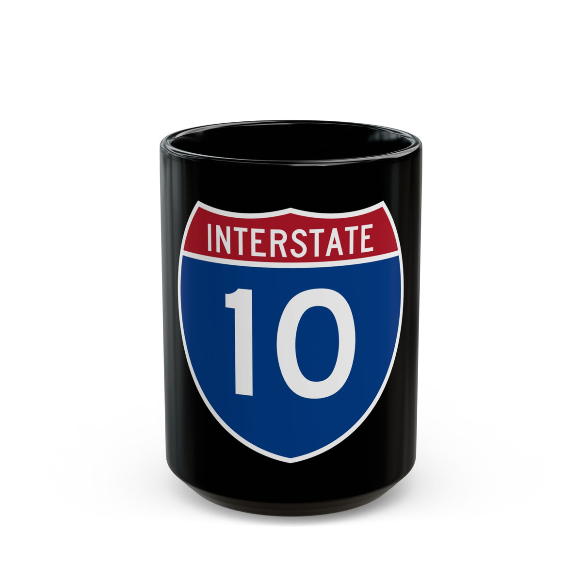 Interstate 10 (U.S. Highways) Black Coffee Mug