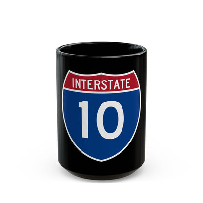 Interstate 10 (U.S. Highways) Black Coffee Mug