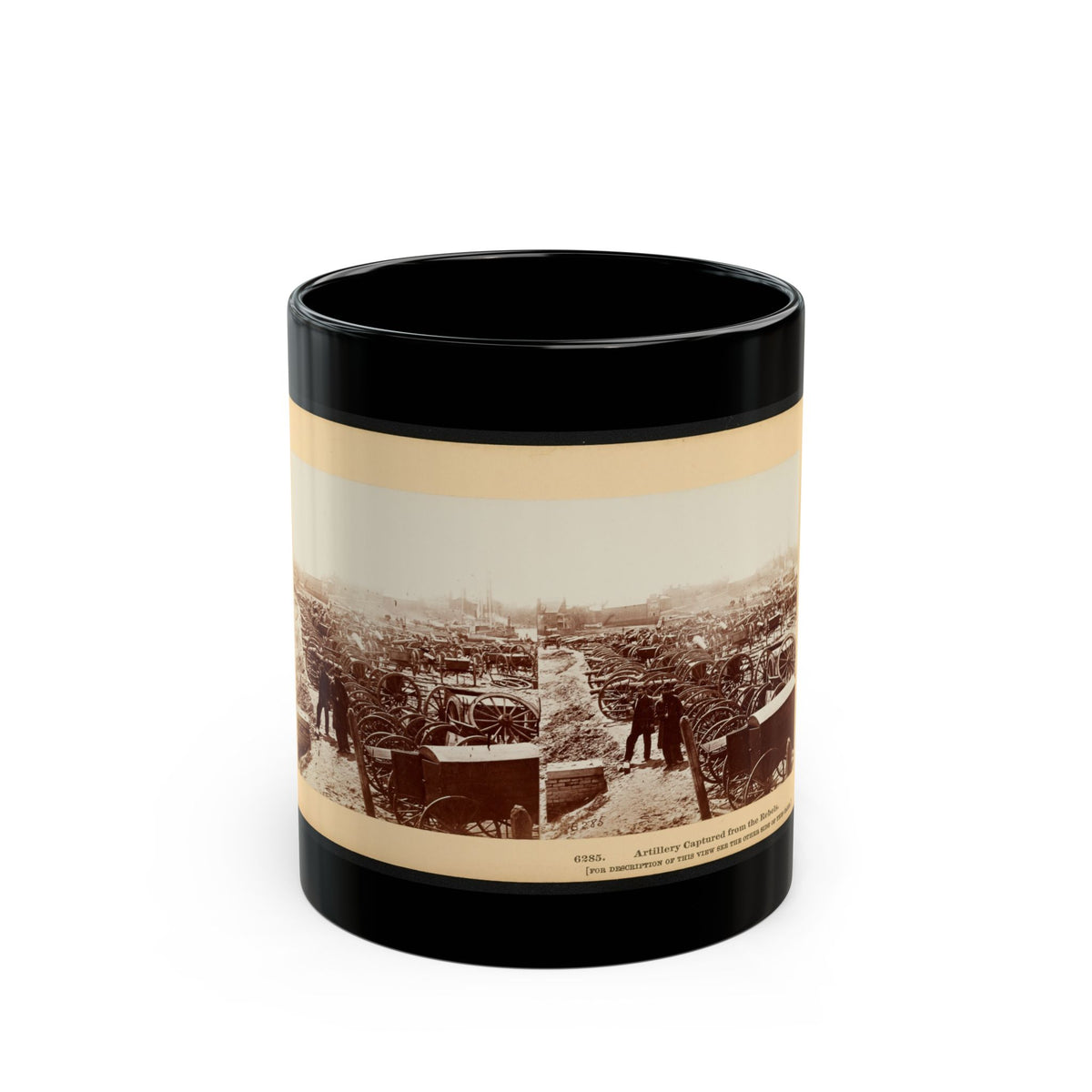 Artillery Captured From The Rebels 001 (U.S. Civil War) Black Coffee Mug
