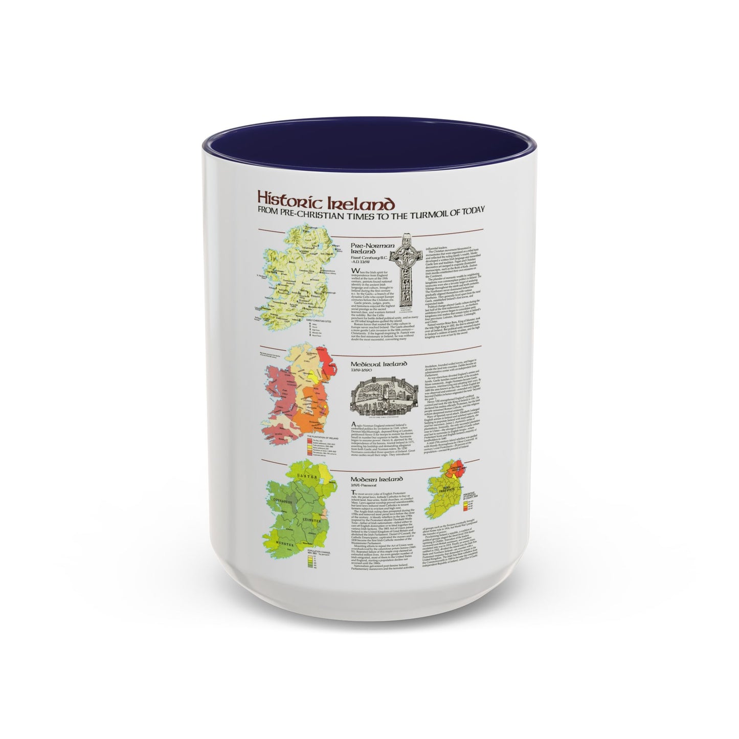 Ireland - Historic Pre-Christian to the Modern Day (1981) (Map) Accent Coffee Mug