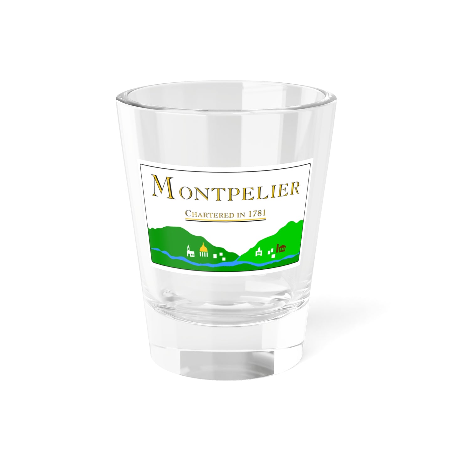 Flag of Montpelier Vermont 2000-2017 (United States) Shot Glass 1.5oz