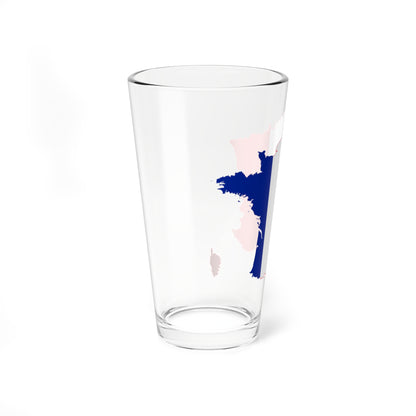 Flag-map of France2 (France) Pint Glass 16oz