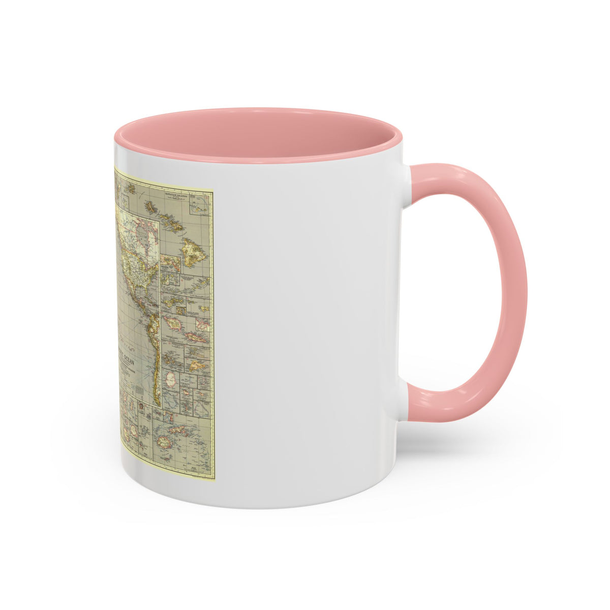 Pacific Ocean (1936) (Map) Accent Coffee Mug