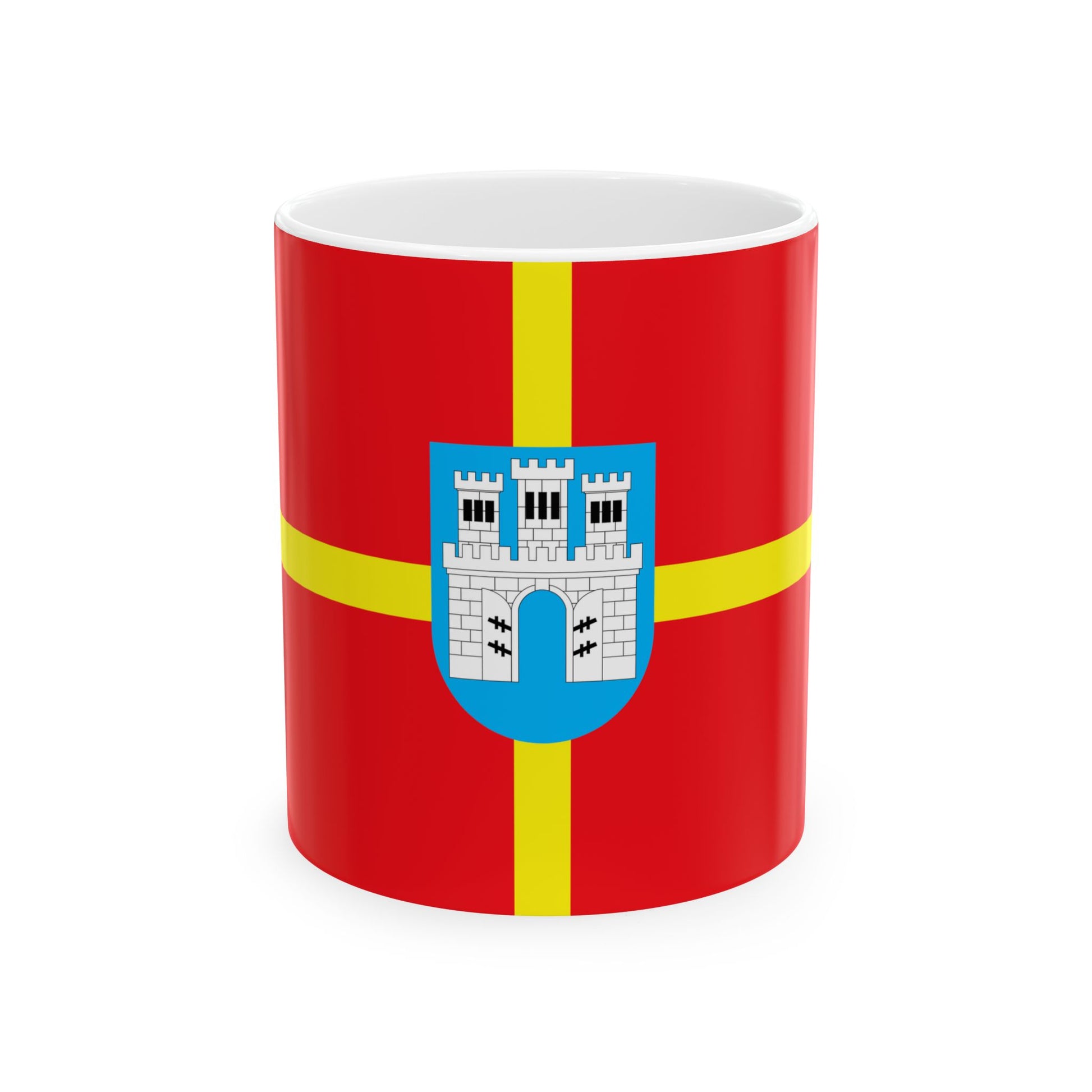 Flag of Zhytomyr Oblast Ukraine - White Coffee Mug-11oz-Go Mug Yourself