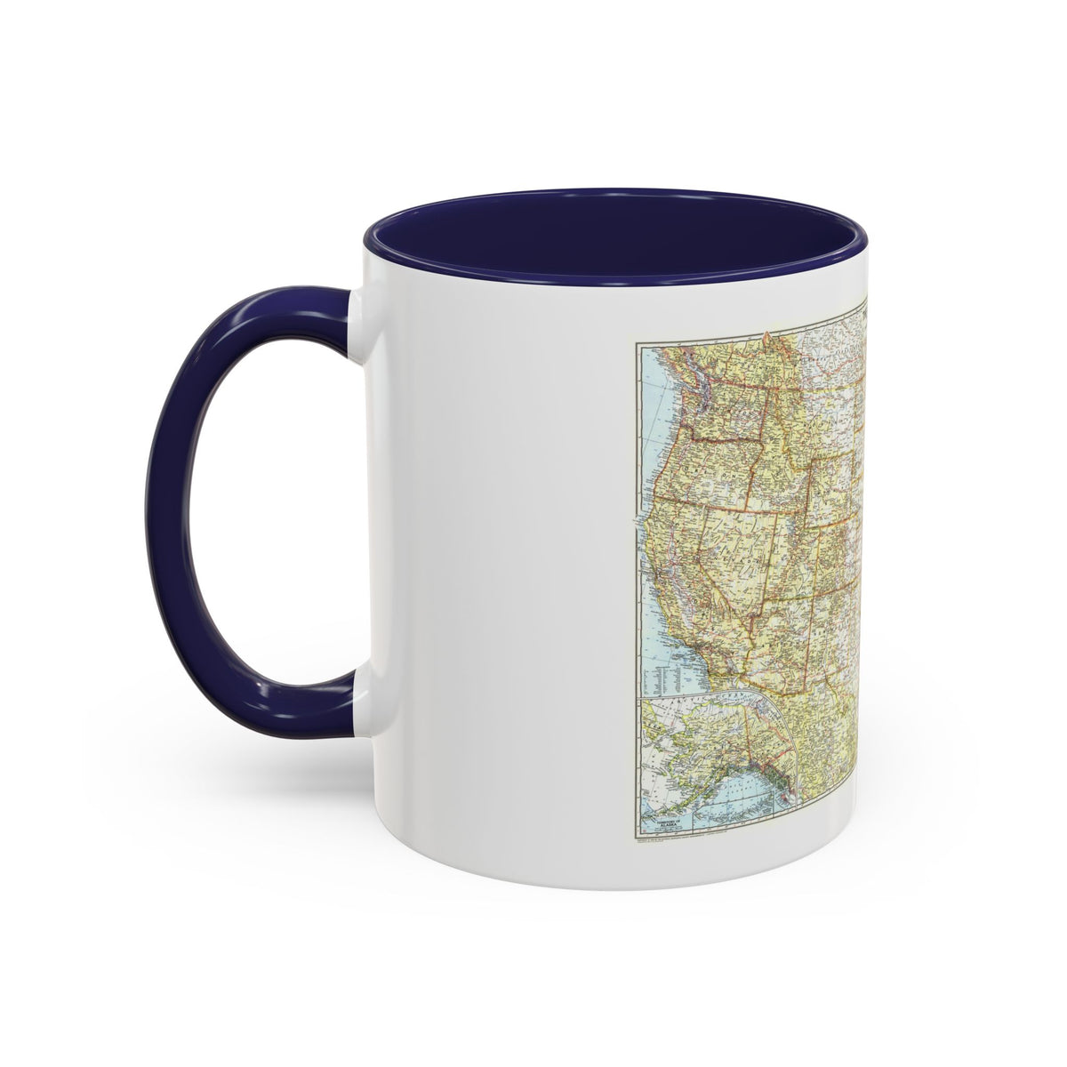 USA - The United States (1956) (Map) Accent Coffee Mug