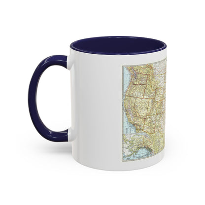 USA - The United States (1956) (Map) Accent Coffee Mug