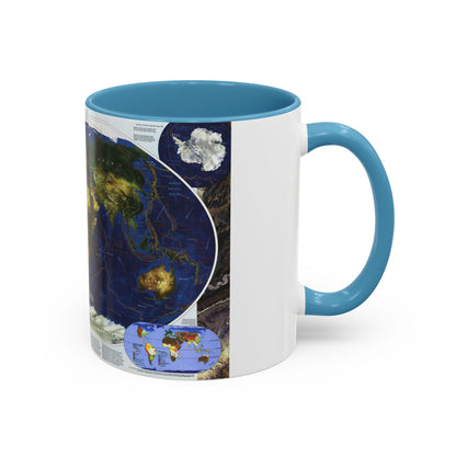 World Map - Physical Earth 1 (1998) (Map) Accent Coffee Mug