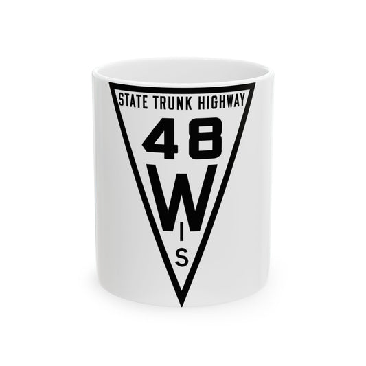 WIS 48 1919 (Wisconsin) (Road Sign) White Coffee Mug