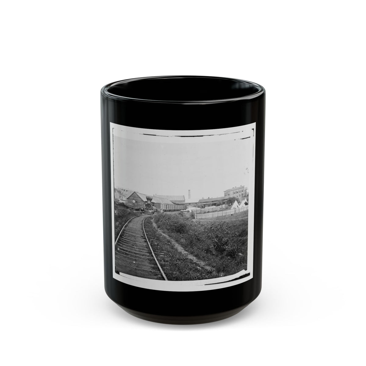 Culpeper Court House, Va. Freight Train On Orange And Alexandria Railroad (U.S. Civil War) Black Coffee Mug
