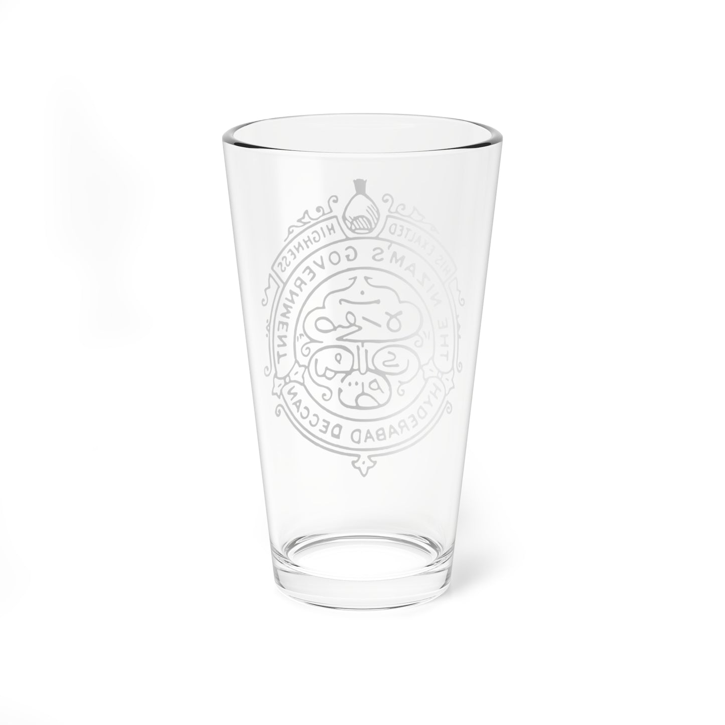 State emblem of Hyderabad (India) (Coat of Arms) Pint Glass 16oz