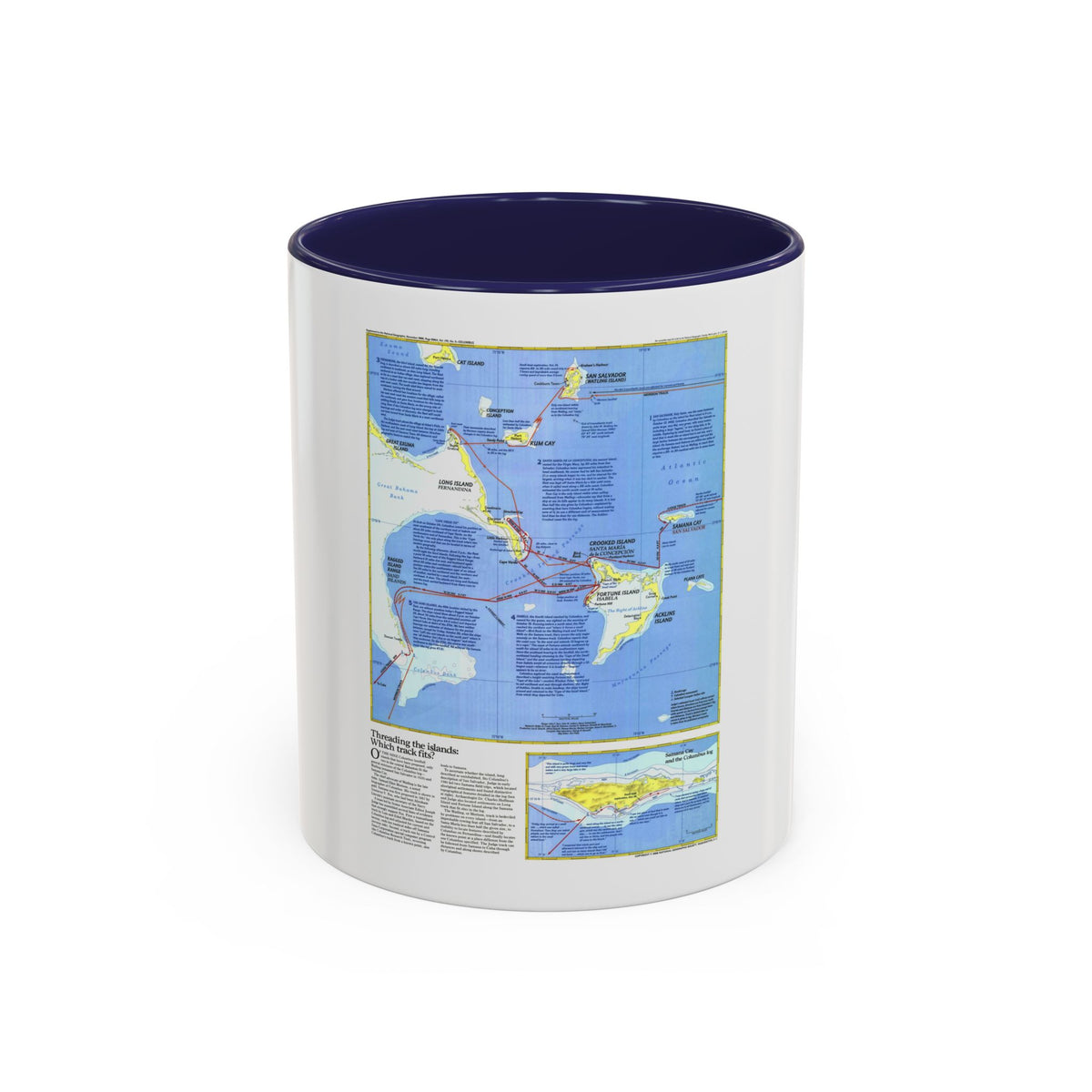 Americas - Threading the Island (1986) (Map) Accent Coffee Mug