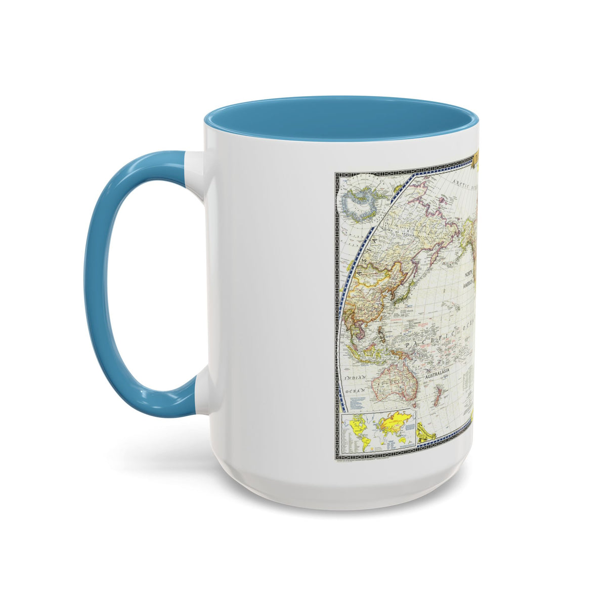 World Map (1951) (Map) Accent Coffee Mug