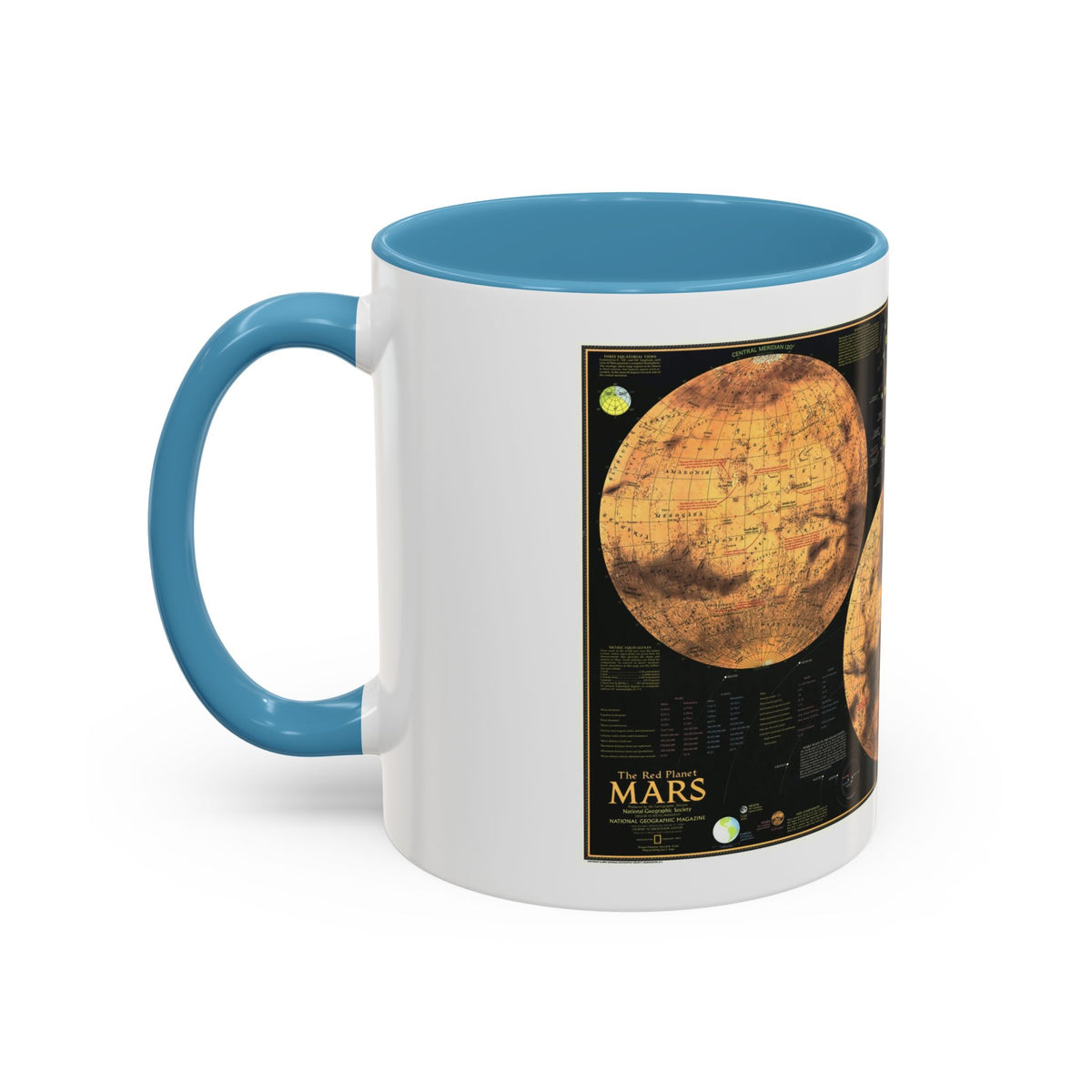 Space - MARS The Red Planet (1973) (Map) Accent Coffee Mug