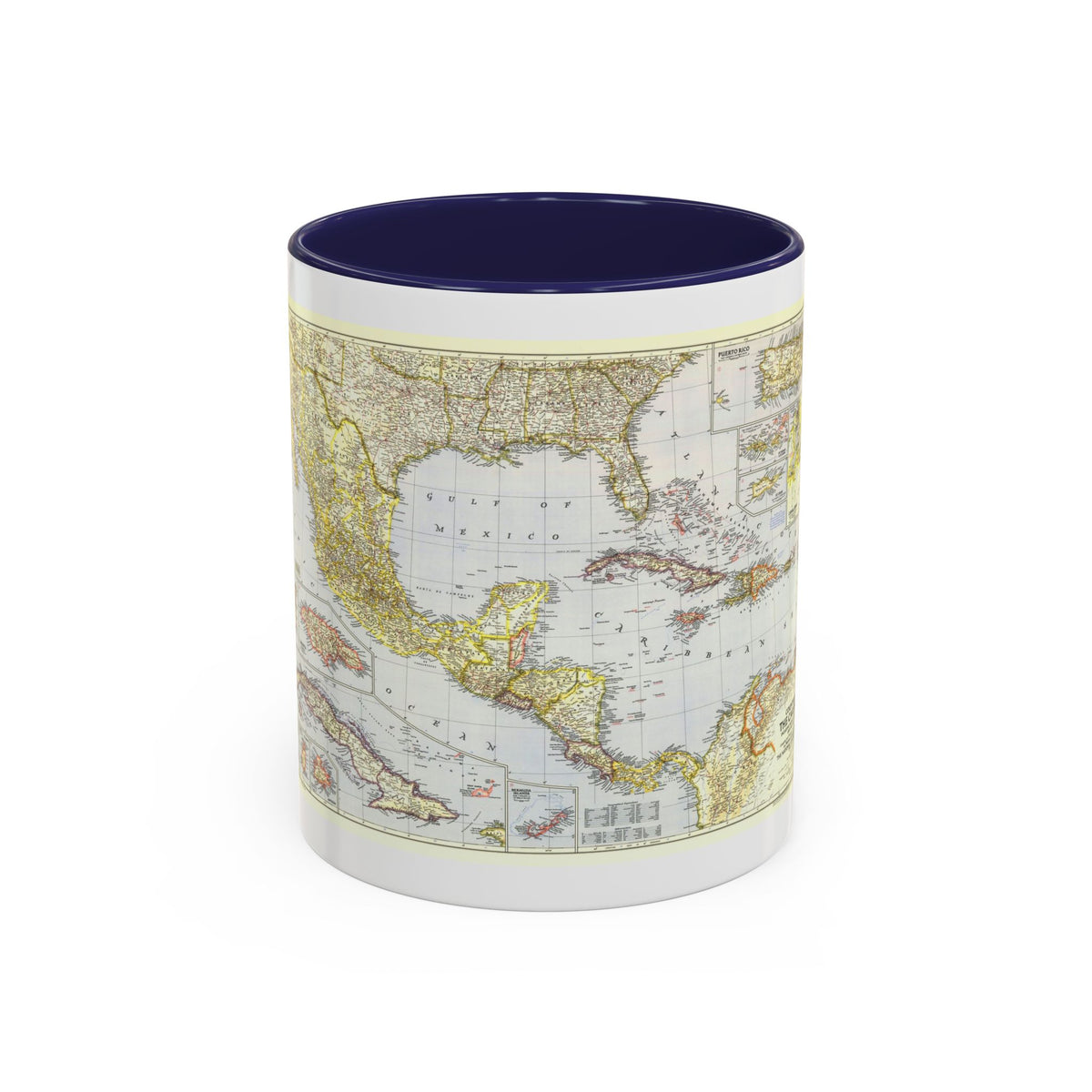 Central America - The Caribbean (1947) (Map) Accent Coffee Mug