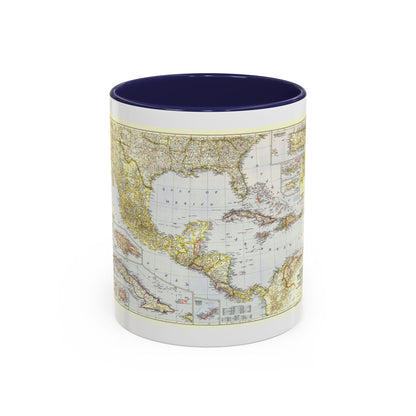 Central America - The Caribbean (1947) (Map) Accent Coffee Mug