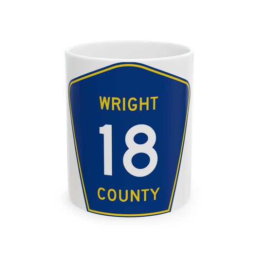 Wright County Route 18 (Minnesota) (Road Sign) White Coffee Mug