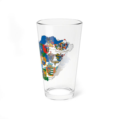 Flag-map of Hungary subdivisions (Hungary) Pint Glass 16oz