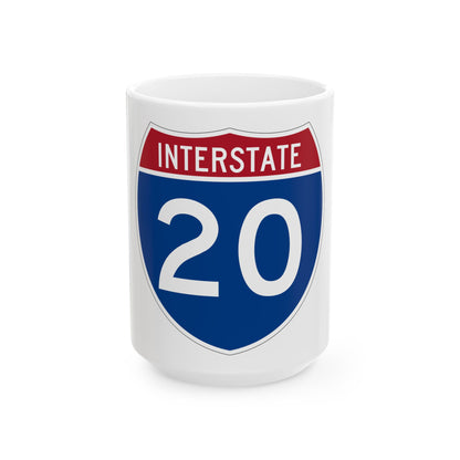Interstate 20 (U.S. Highways) White Coffee Mug