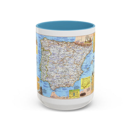 Spain and Portugal - A Traveller's Map 1 (1984) (Map) Accent Coffee Mug