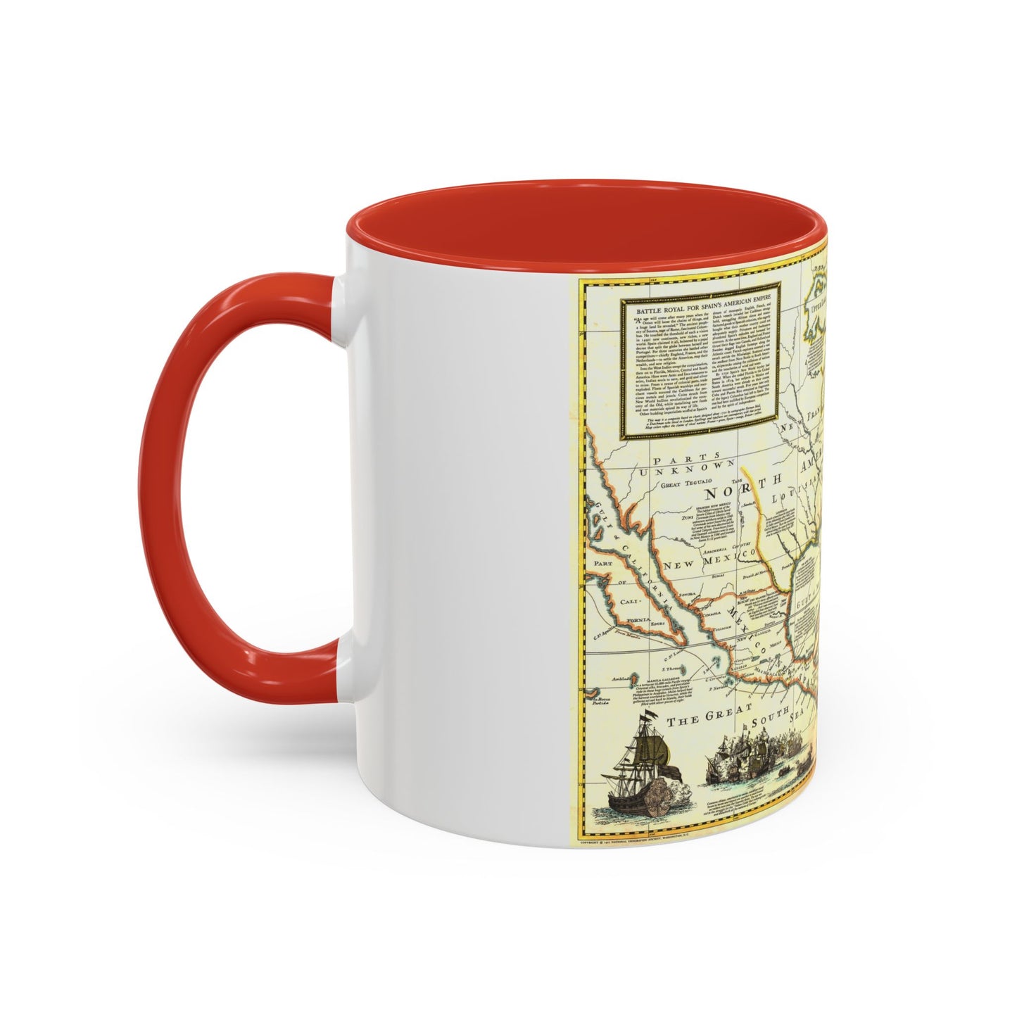 North America - Colonization and Trade (1977) (Map) Accent Coffee Mug