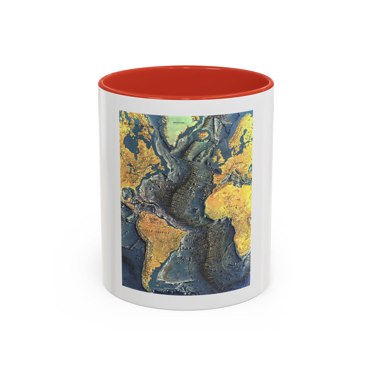 Atlantic Ocean Floor (1968) (Map) Accent Coffee Mug