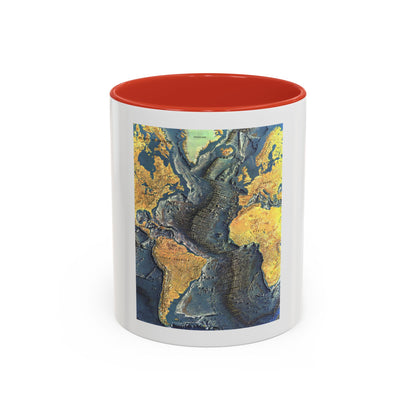 Atlantic Ocean Floor (1968) (Map) Accent Coffee Mug