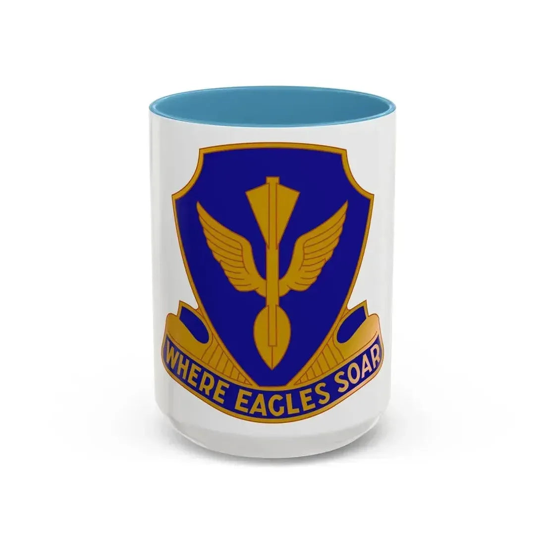132 Aviation Regiment (U.S. Army) Accent Coffee Mug 15oz Light Blue - Go Mug Yourself