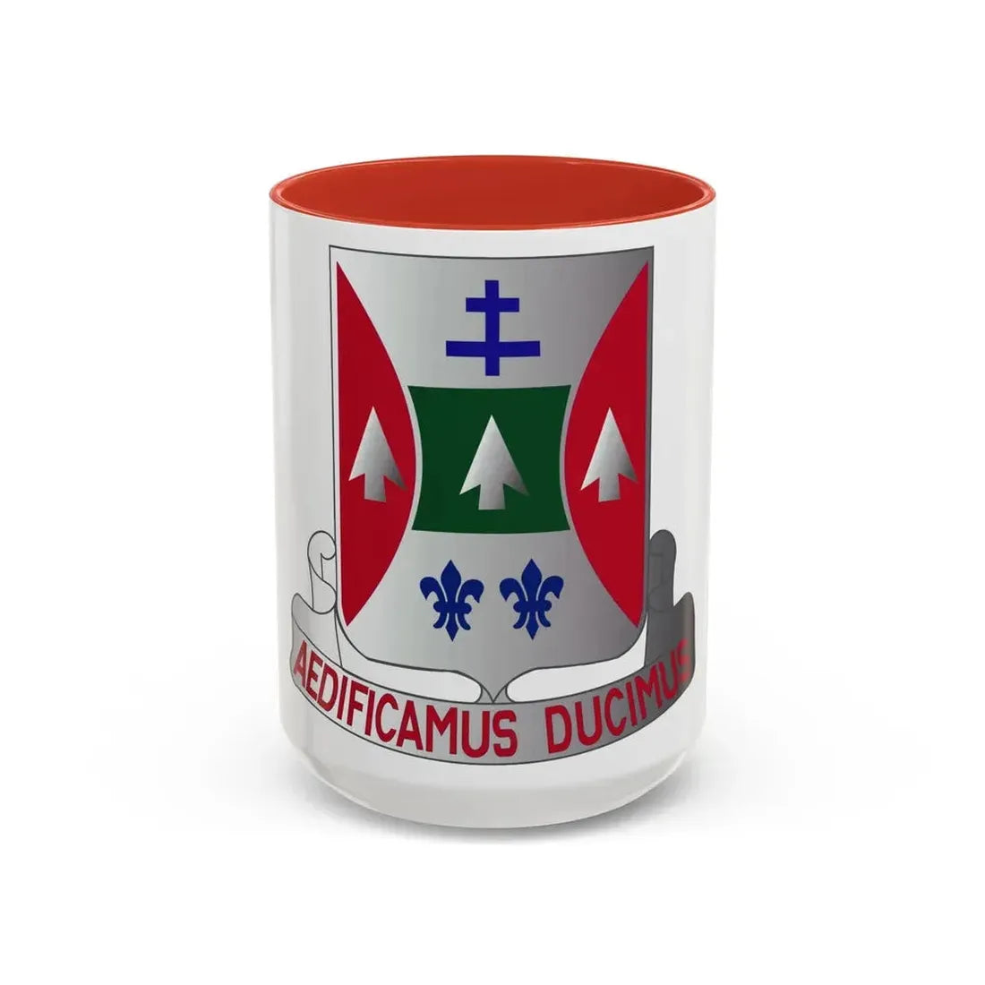 132 Engineer Battalion (U.S. Army) Accent Coffee Mug 15oz Red - Go Mug Yourself