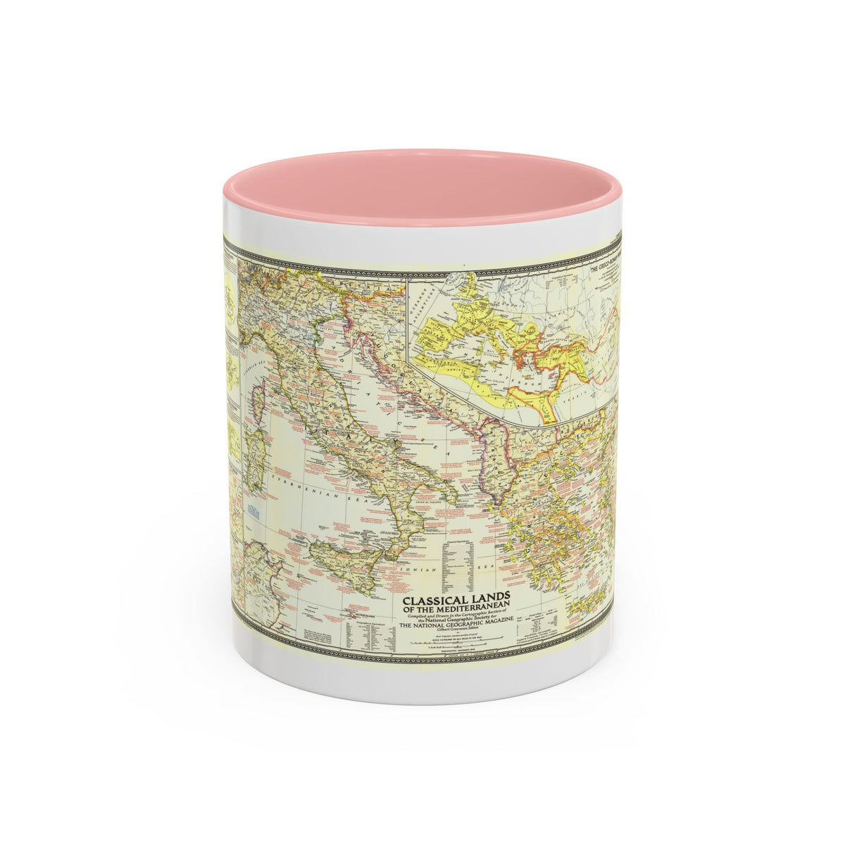 Mediterranean - Classical Lands (1949) (Map) Accent Coffee Mug