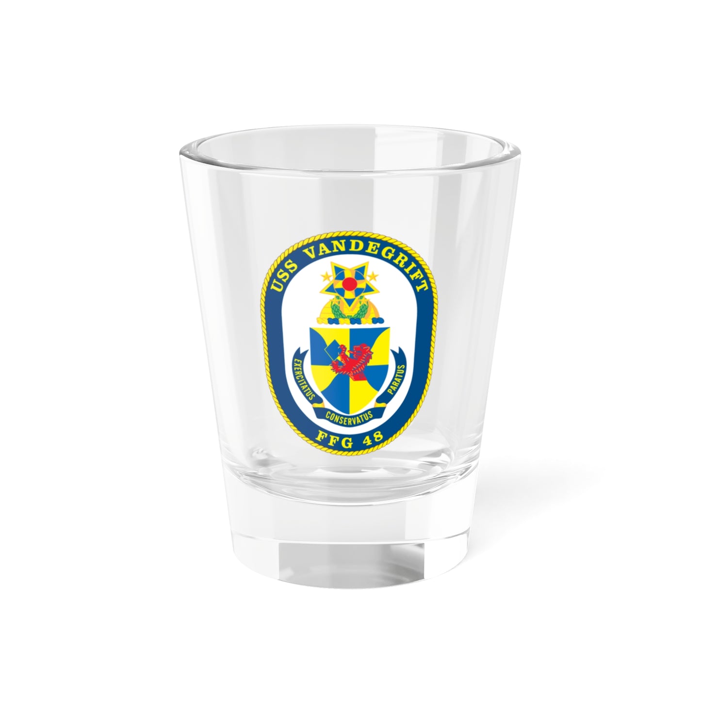 USS Vandegrift FFG 48 v2 (U.S. Navy) Shot Glass 1.5oz