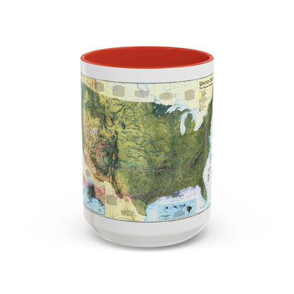 USA - The Physical Landscape (1996) (Map) Accent Coffee Mug