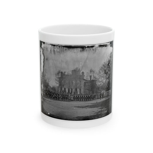 Washington, D.C. Marine Battalion In Front Of Commandant's House At The Marine Barracks (U.S. Civil War) White Coffee Mug