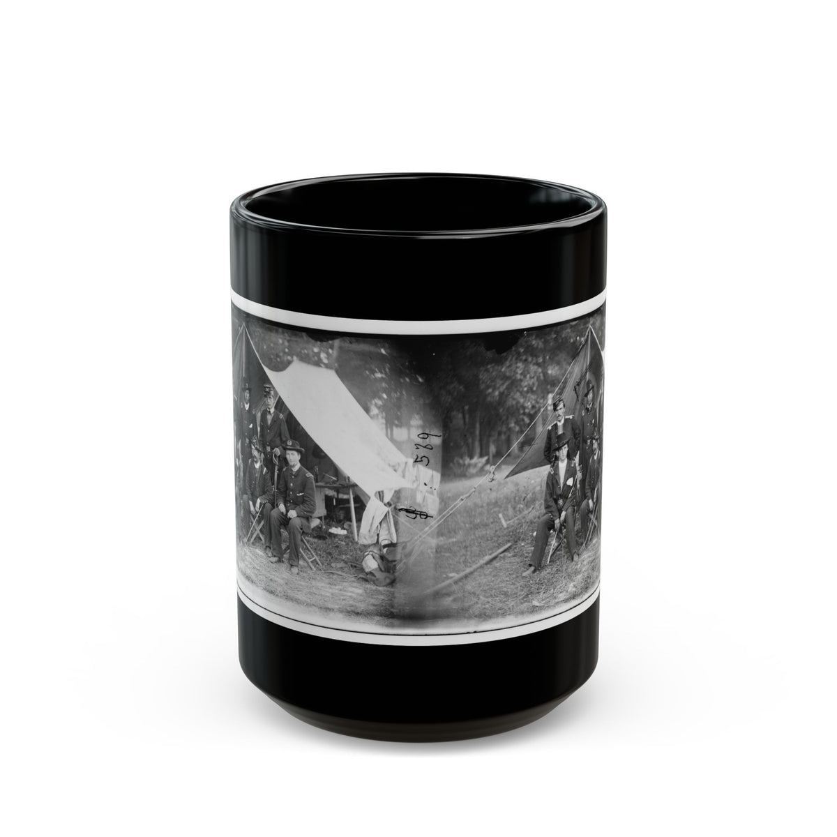 Antietam, Maryland. Group Of Federal Artillery Offices On Battlefield (U.S. Civil War) Black Coffee Mug