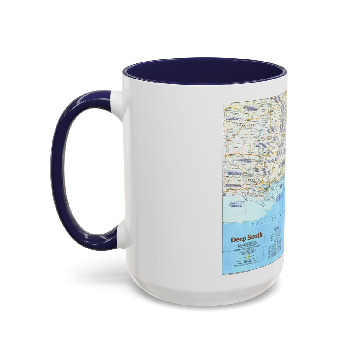 USA - Deep South 1 (1983) (Map) Accent Coffee Mug