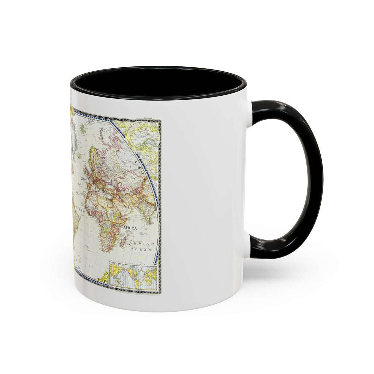 World Map (1951) (Map) Accent Coffee Mug