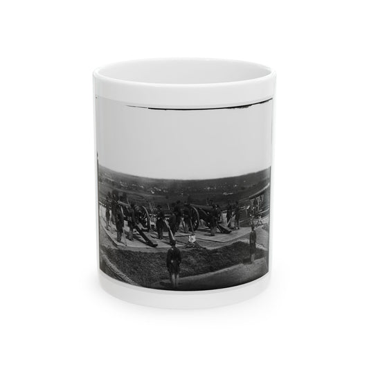 District Of Columbia. Gun Crews Of Company H, 3d Massachusetts Heavy Artillery, At Fort Lincoln (U.S. Civil War) White Coffee Mug