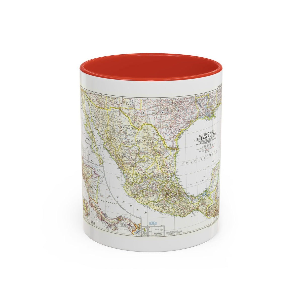 Central America & Mexico (1953) (Map) Accent Coffee Mug