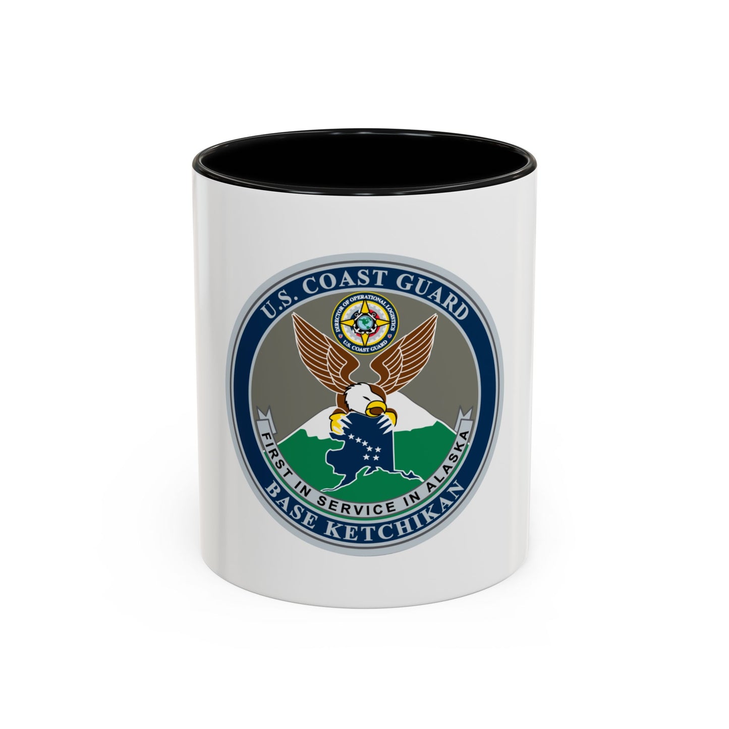 USCG Base Ketchikan (U.S. Coast Guard) Accent Coffee Mug