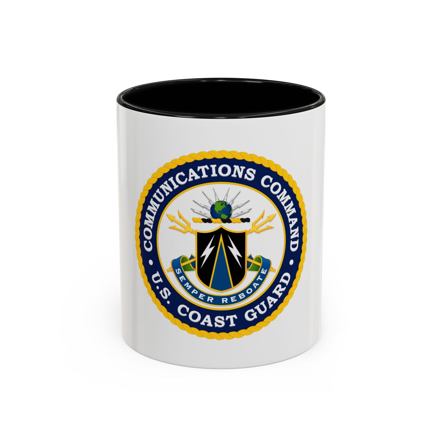 USCG Communications Command (U.S. Coast Guard) Accent Coffee Mug