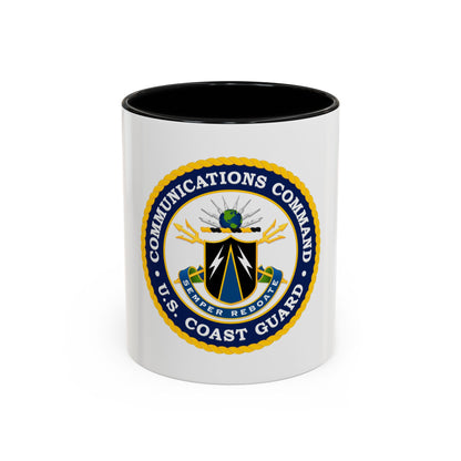 USCG Communications Command (U.S. Coast Guard) Accent Coffee Mug