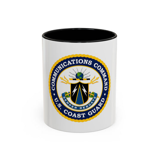 USCG Communications Command (U.S. Coast Guard) Accent Coffee Mug