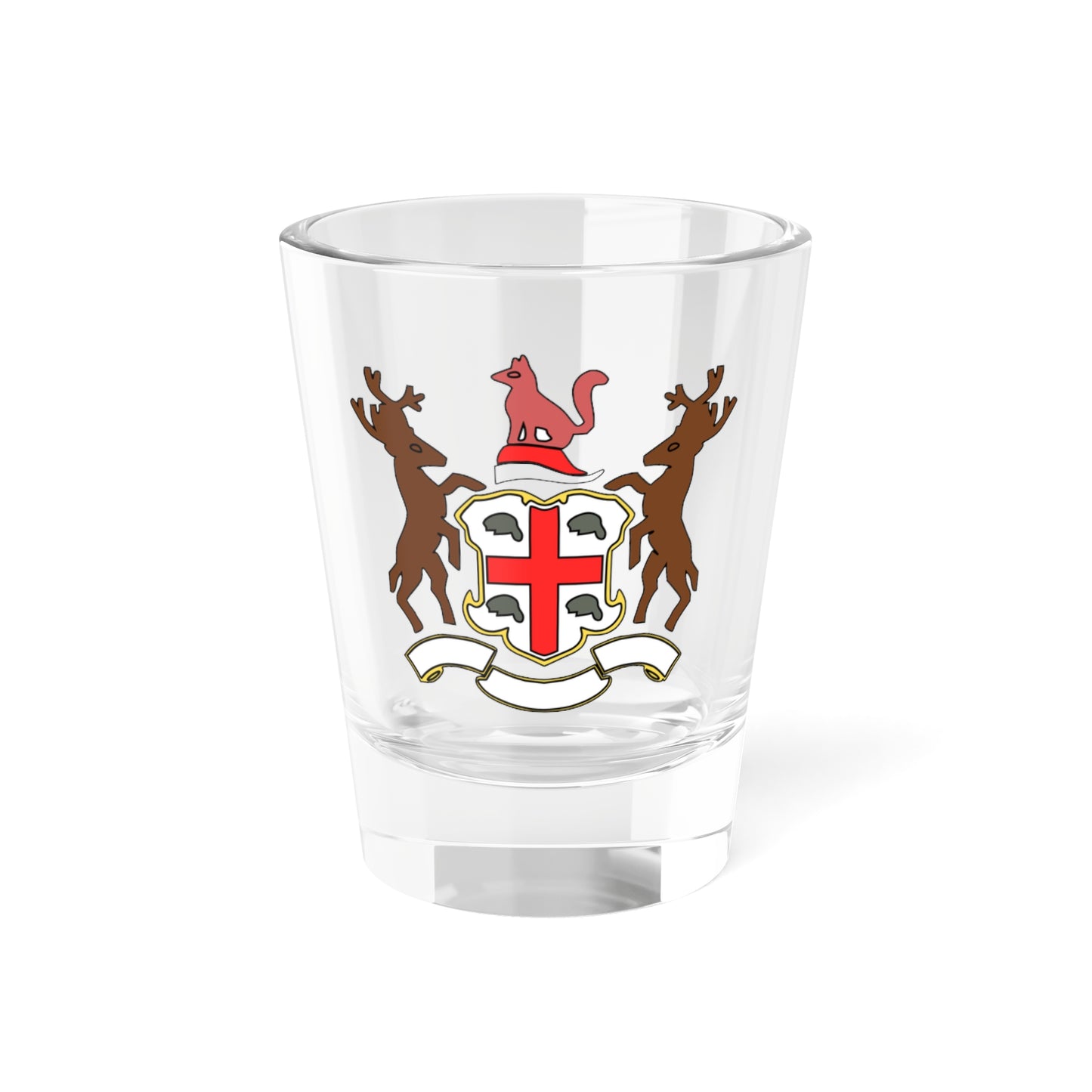 HudsonsBayCoatOfArms (United Kingdom) (Coat of Arms) Shot Glass 1.5oz